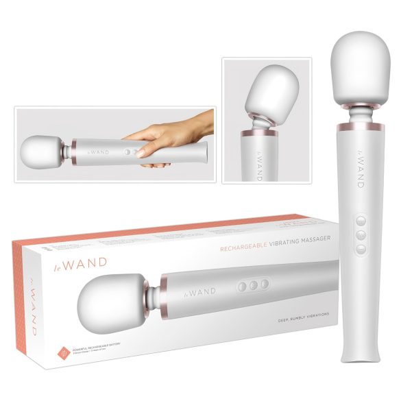 le Wand - vibrator exclusiv cu acumulator pentru masaj (alb)