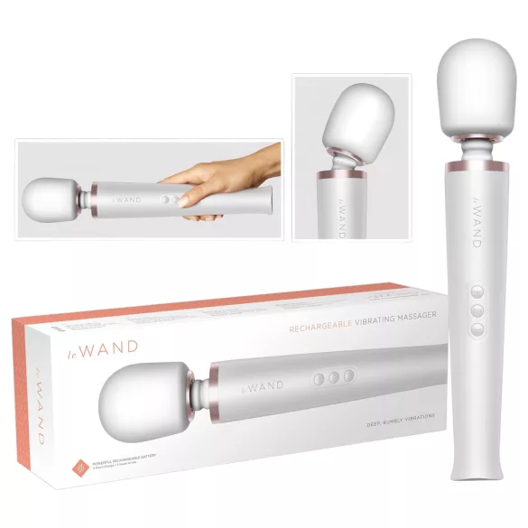 le Wand - vibrator masaj reîncărcabil premium - alb