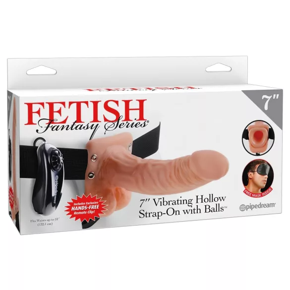 Fetish - strap-on cu vibrații - dildo realist - culoare natur