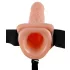 Fetish - strap-on cu vibrații - dildo realist - culoare natur