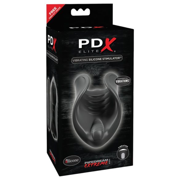 PDX Elite - Vibrator din silicon pentru penis (negru)