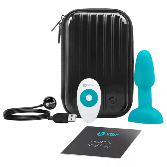 b-Vibe - Vibrator anal cu bile rotative - turcoaz