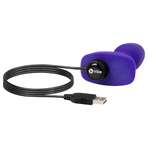 b-Vibe Rimming - vibratoare anal cu bile rotative (mov)