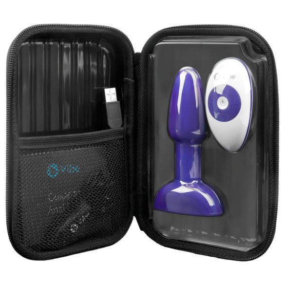 b-Vibe Rimming - vibratoare anal cu bile rotative (mov)