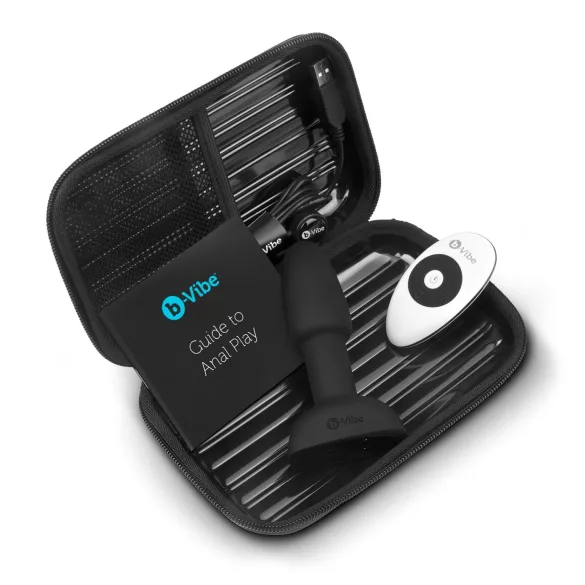 b-Vibe Rimming - vibrator anal cu bile rotative - negru