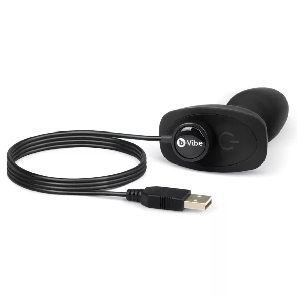 b-Vibe Rimming - vibrator anal cu bile rotative - negru