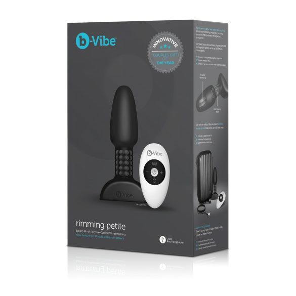 b-Vibe Rimming - vibrator anal cu bile rotative - negru