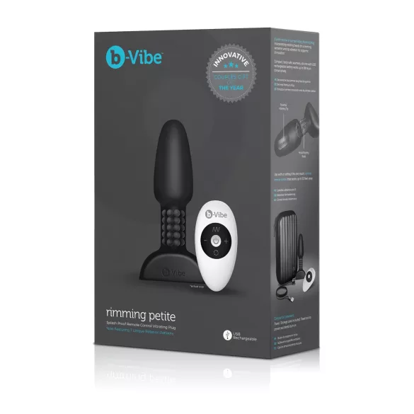 b-Vibe Rimming - vibrator anal cu bile rotative - negru