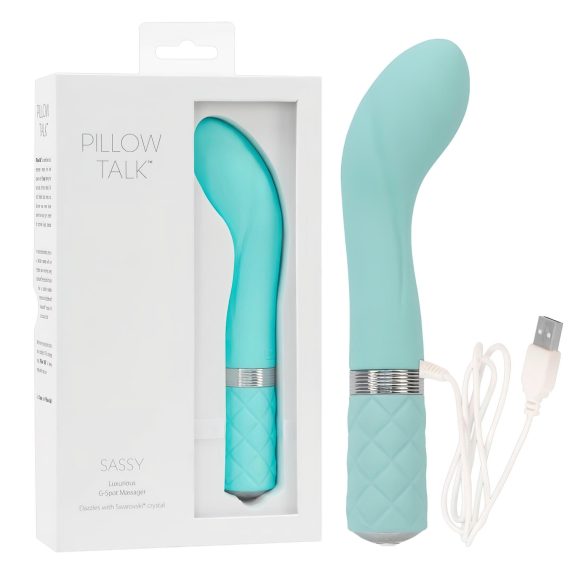 Pillow Talk Sassy - vibrator G-spot cu acumulator (turcoaz)