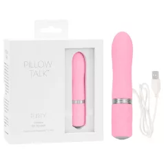   Pillow Talk Flirty - vibrator tip ruj reîncărcabil - silicon roz