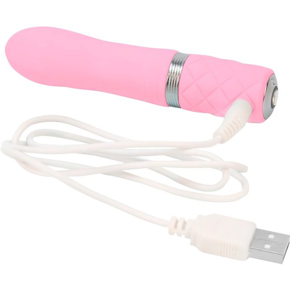 Pillow Talk Flirty - vibrator tip ruj reîncărcabil - silicon roz