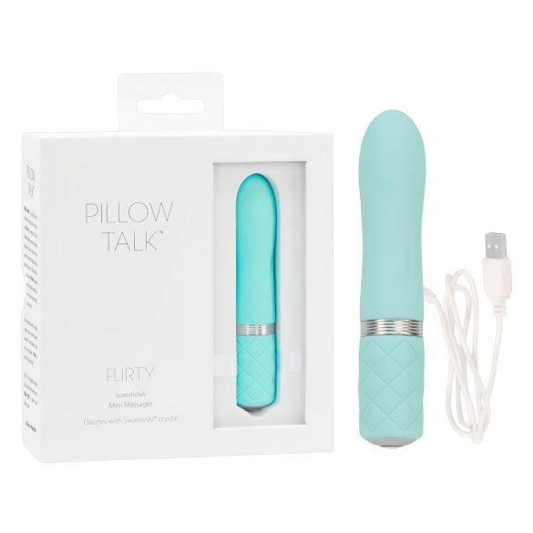Pillow Talk Flirty - vibrator elegant reîncărcabil (turcoaz)