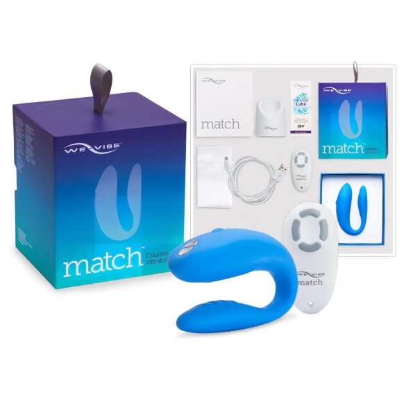 We-Vibe Match - vibrator cuplu, rezistent la apă, albastru
