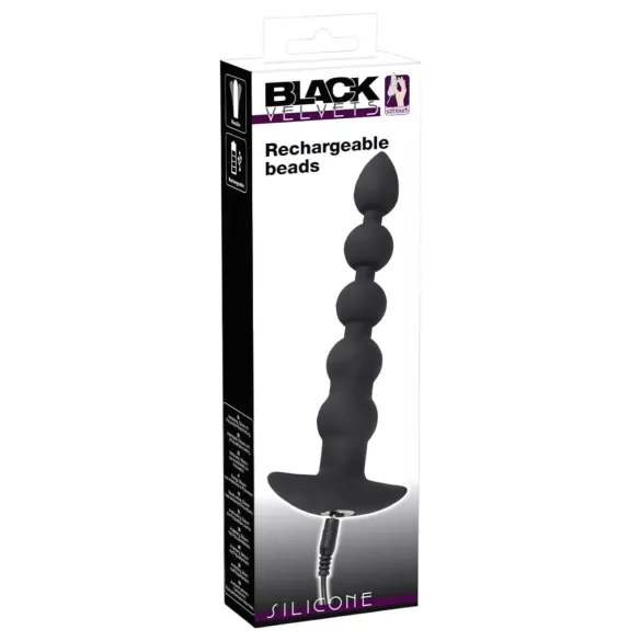Black Velvets - vibrator anal cu 5 bile reîncărcabil - negru