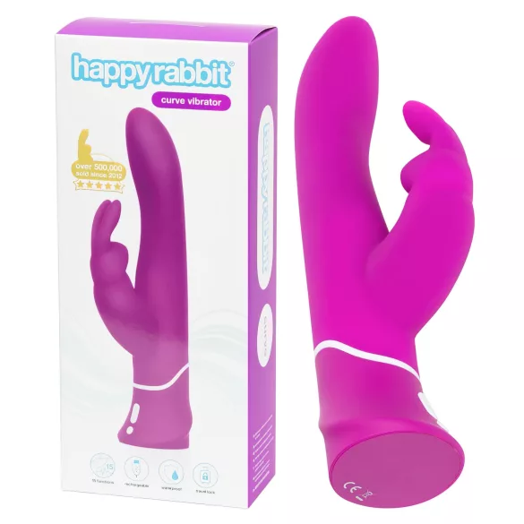 Happyrabbit Curve - vibrator clitoral rezistent la apă cu braț - mov