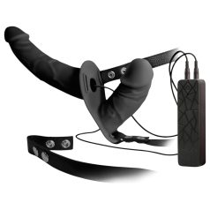 Double Thruster - strap-on dublu vibrator - negru