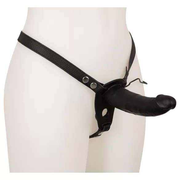 Double Thruster - strap-on dublu vibrator - negru