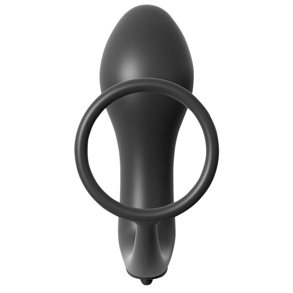 Analfantasy - vibrator anal cu deget și inel pentru penis - silicon negru