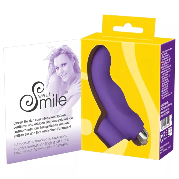 SMILE - vibratoare pentru deget - vibrații ondulate - silicon mov
