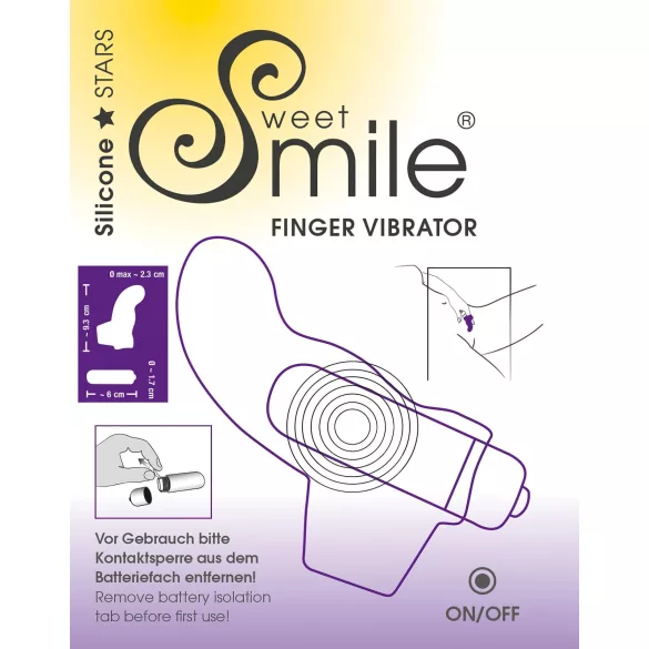 SMILE - vibratoare pentru deget - vibrații ondulate - silicon mov