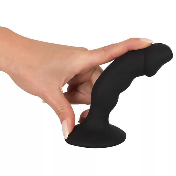 Black Velvets - vibrator anal cu penis reîncărcabil - silicon negru