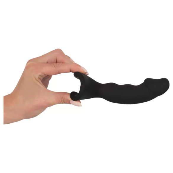 Black Velvets - vibrator anal cu penis reîncărcabil - silicon negru