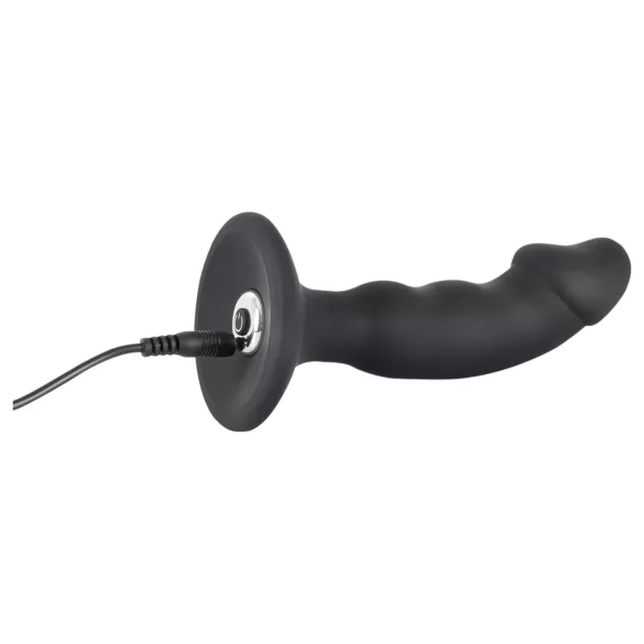 Black Velvets - vibrator anal cu penis reîncărcabil - silicon negru