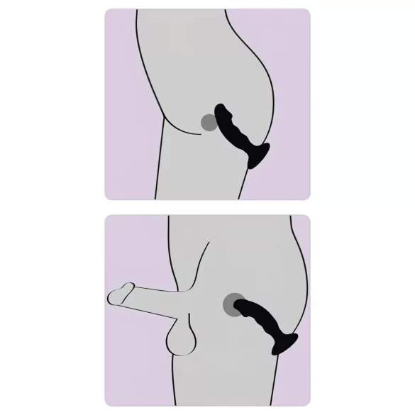 Black Velvets - vibrator anal cu penis reîncărcabil - silicon negru