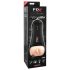 PDX Super Stroker - vagin artificial vibrant, cu sunet (natur-negru)