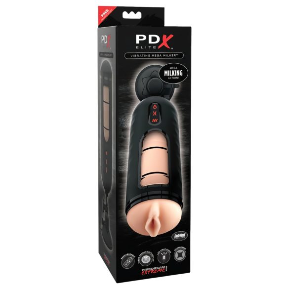 PDX Elite - dispozitiv masturbator cu vibrații - negru