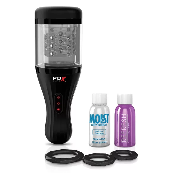 PDX Elite - masturbator automat pentru bărbați - transparent/negru