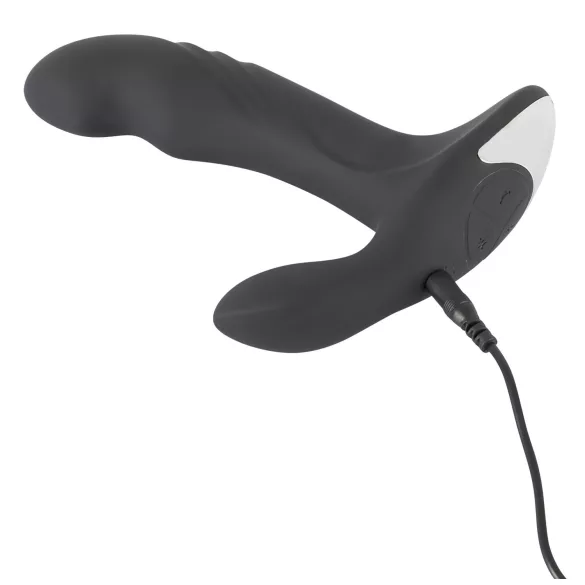 Rebel - vibrator masaj prostată cu bile rotative - silicon negru