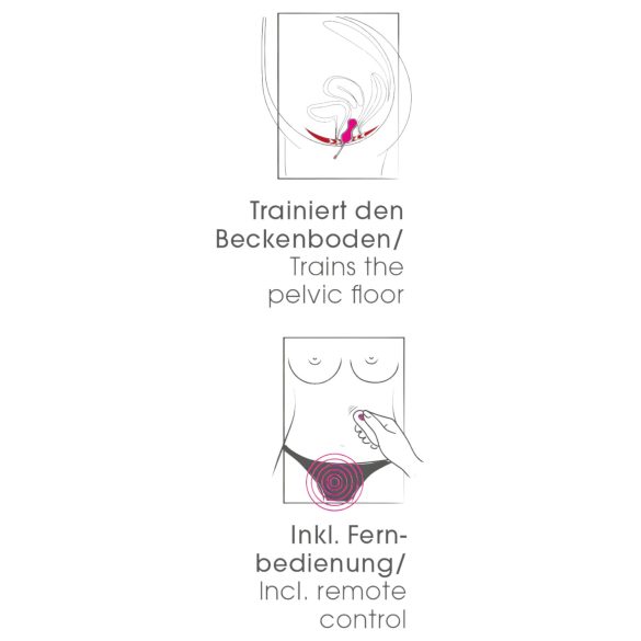 Bile de dragoste SMILE - ou vibrator radio, reîncărcabil (roz)