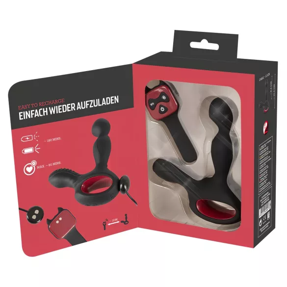 You2Toys - vibrator prostată rotativ cu încălzire - silicon negru