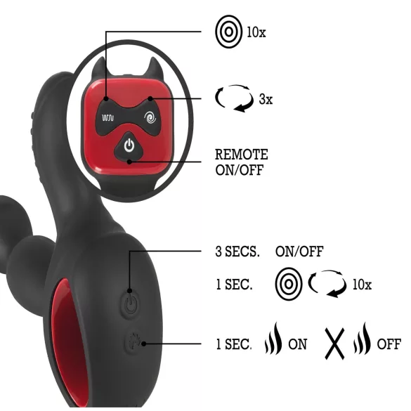 You2Toys - vibrator prostată rotativ cu încălzire - silicon negru