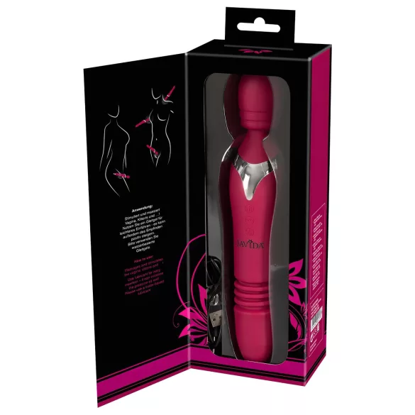 Javida Thrusting - vibrator masaj 3 în 1 (roșu)