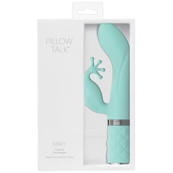 Pillow Talk Kinky - vibrator punct G cu acumulator, cu 2 motoare (turcoaz)