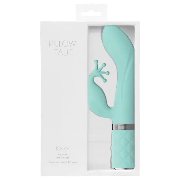 Pillow Talk Kinky - vibrator punct G cu acumulator, cu 2 motoare (turcoaz)