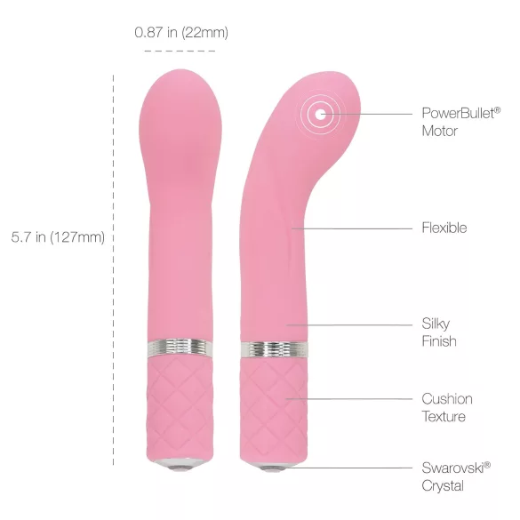 Pillow Talk Racy - vibrator pentru punctul G, îngust, cu acumulator (roz)