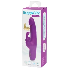   Happyrabbit - vibrator realist slim cu braț pentru clitoris, reîncărcabil, mov