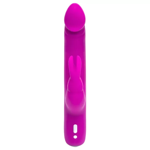 Happyrabbit - vibrator realist slim cu braț pentru clitoris, reîncărcabil, mov