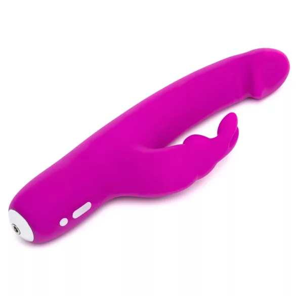 Happyrabbit - vibrator realist slim cu braț pentru clitoris, reîncărcabil, mov