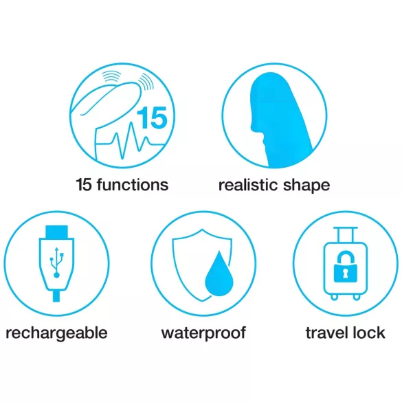 Happyrabbit - vibrator realist slim cu braț pentru clitoris, reîncărcabil, mov