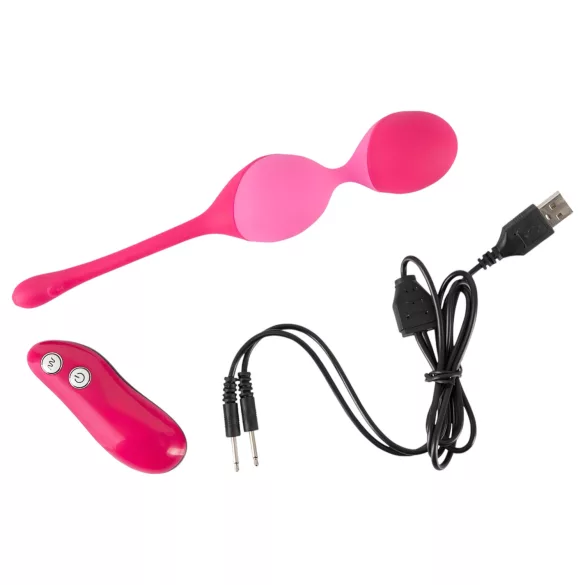 SMILE - ou vibrator cu telecomandă - bile pentru exerciții Kegel 82g roz