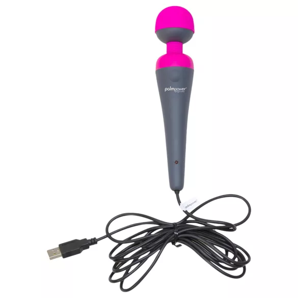 PalmPower Wand - vibrator masaj cu powerbank - roz-gri