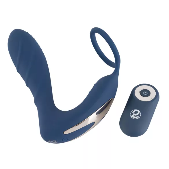 You2Toys - Vibrator anal pentru prostată cu inel penian - silicon albastru
