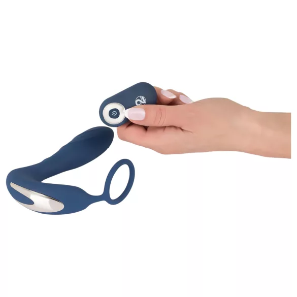 You2Toys - Vibrator anal pentru prostată cu inel penian - silicon albastru