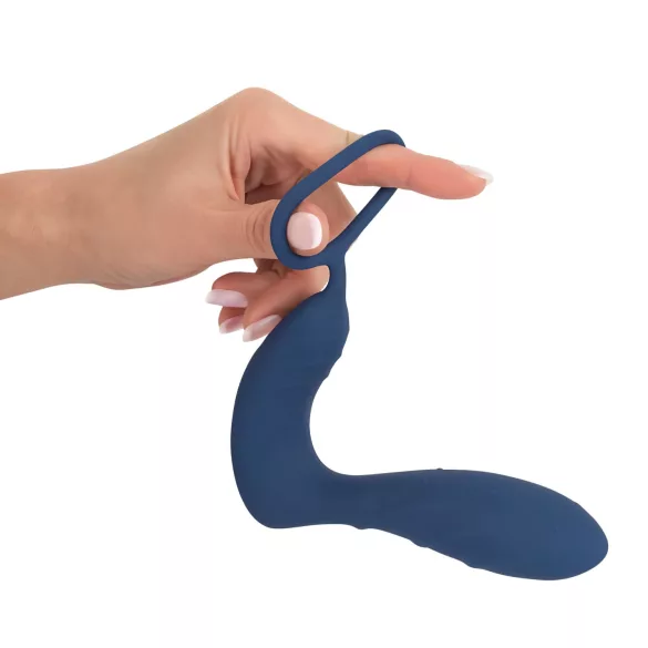 You2Toys - Vibrator anal pentru prostată cu inel penian - silicon albastru