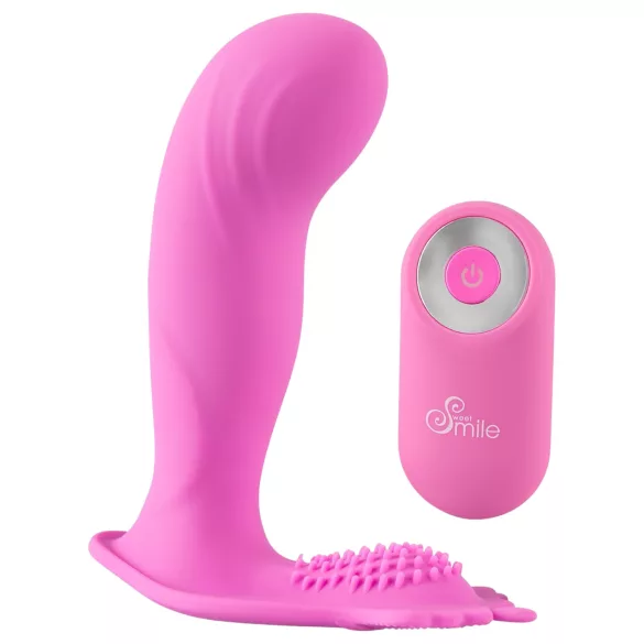 Smile - Vibrator portabil cu curea - comandă radio - reîncărcabil - roz
