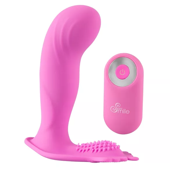 Smile - Vibrator portabil cu curea - comandă radio - reîncărcabil - roz
